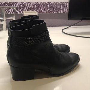 Coach Black Leather Booties